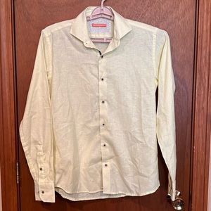 Jon Sonen Cotton‎ Blend Yellow Sz S Shirt Button Front Long Sleeve